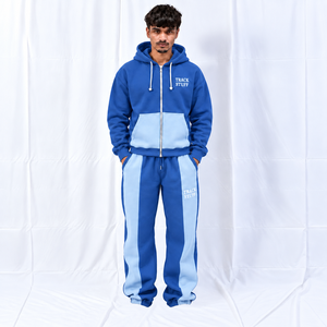 Ensemble de survêtement unisexe personnalisé respirant pour l'automne, coupe oversize, avec sweat à capuche zippé et pantalon de jogging large, style streetwear, assorti pour couple - Product Image 6