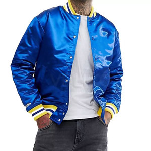 Shamsher Sports Men's Purple White Varsity Jacket Regular Fit Crew Neck <b>Covered</b> <b>Button</b> Closure Streetwear Style Winter Wear 100% - Product Image 4