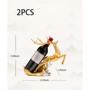 <b>Iron</b> Bottle Holder Handmade Luxury Gift for Home DecorationGolden Deer Sculpture Aluminum Farmhouse Waterproof Decorative - Product Image 2
