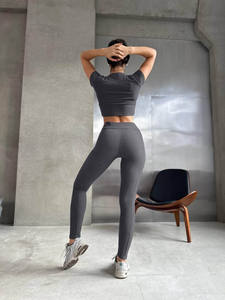 <b>Women's</b> Plus Size Yoga Activewear Gym Set 2-Piece Tummy Control <b>Leggings</b> Sports <b>Crop</b> Top Bra Biker Shorts Fitness - Product Image 5