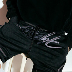 Pantalones Cortos de Malla de Alta Calidad para Hombre, Diseño de Marca, con Logotipo Frontal y Patrón de Estrella Dorada, Cintura Elástica, Poliéster/Algodón - Product Image 4