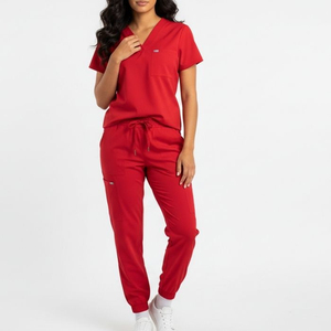 Custom Nurse Uniform <b>Scrubs</b> <b>Set</b> for Hospital Staff Short Sleeve Woven Medical Workwear Breathable medical <b>Scrub</b> <b>Sets</b> OEM - Product Image 3