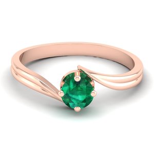 REYES GRA Certified 925 Sterling <b>Silver</b> Round Cut 0.5 Carat <b>Emerald</b> Gemstone <b>Rings</b> For Women Classic Engagement Gift Jewelry - Product Image 5