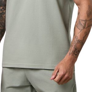 Camiseta Deportiva de Cuello Redondo para Hombre, Color Verde Salvia, Manga Corta, Transpirable, Ligera, para Fitness, Running, Entrenamiento, Gimnasio, Ropa Deportiva - Product Image 6