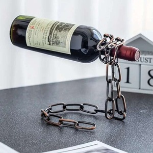 Porte-bouteille à vin en métal créatif, support de table élégant et contemporain - Product Image 2