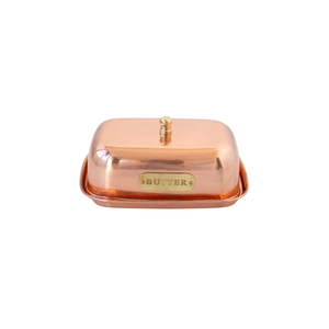 Handcrafted Pure <b>Copper</b> Butter Dish With Brass <b>Knob</b> Classic Rose Gold Butter Keeper For Luxury Hotel And Restaurant Tableware - Product Image 1