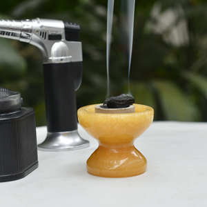 เตาเผาบัคฮูร์หินอ่อนแท้ รูปทรงชามพร้อมฐาน สำหรับบ้านและการทำสมาธิ - Product Image 6