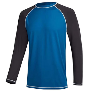 Camiseta Deportiva de Manga Larga para Hombre, Cuello Redondo, Color Azul, Transpirable, de Secado Rápido, Protección UV, Poliéster - Product Image 5