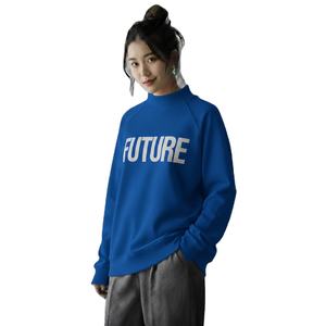 Haut oversize à col montant et manches longues pour femme, en tissu doux de haute qualité, épaules tombantes, style streetwear décontracté, avec logo frontal, collection automne-hiver - Product Image 1