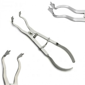 Pinzas de sujeción para dique de goma DENTRIC IMPLANTS, manuales, reutilizables, plateadas, tipo CE Certificado Clase I, modelo DI-ROP02, 3 mandíbulas - Product Image 3