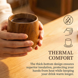 Mug de camping en bois d'acacia jujube de qualité supérieure, 6 oz, durable, écologique, design classique, réutilisable, cadeau pour la vente en gros - Product Image 6