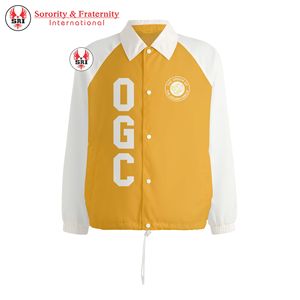 Chaqueta Universitaria para Mujer con Estampado de Círculo Dorado |   Chaqueta Deportiva Personalizada OGC Masonic con Exterior de Algodón y Tejido de Punto para Invierno - Product Image 6