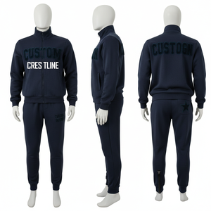 Conjunto Deportivo para Hombre Crestline, Manga Larga, Cierre Frontal con Cremallera, Logotipo Personalizado, Bolsillos Laterales, Ropa de Otoño - Product Image 1