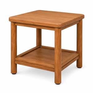 Table à manger carrée en bois massif avec étagère inférieure, design minimaliste moderne, meubles pour la maison - Product Image 3