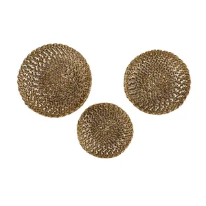 <b>Large</b> Metal Contemporary Handmade Decorative Bowl Plant Pattern Luxury Statement Centerpiece Premium Disposable Party Decor - Product Image 6