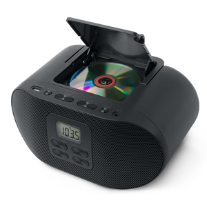Portable FM Radio with LCD Display Built-In Speaker AC Powered Plastic Body Black Color - Product Image 3