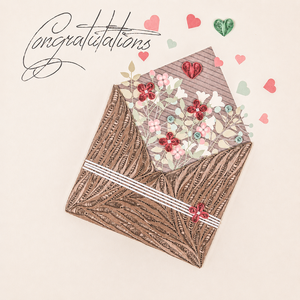 Wholesale <b>Handmade</b> <b>Paper</b> Quilling Card Envelope Custom Quilled Design Letters Style Greeting Card for Birthday Special Occasions - Product Image 1