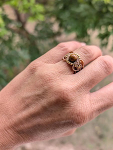 Boho Macrame String Ring Tiger Eye Bead Light Cord Adjustable Handmade Gemstone Ring Minimalist Jewelry for Women - Product Image 3
