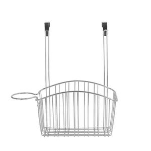 Panier de rangement décoratif en fer forgé fait main avec poignée en bois – Élégant pour bureau et cuisine, compatible lave-vaisselle, avec crochets et supports - Product Image 1