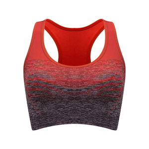Sujetador deportivo degradado de secado rápido para entrenamiento, gimnasio, fitness, sujetador deportivo con espalda cruzada para mujer, diseño sin costuras, sujetador transpirable - Product Image 6