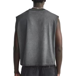 Camiseta clásica personalizada con bolsillo sin mangas para hombre 2025, camiseta muscular de algodón suave con bolsillo en el pecho, camiseta sin mangas para hombre - Product Image 2
