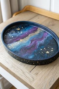 Indian Manufactured <b>Epoxy</b> Resin Serving Tray Elegant Handmade Home Decor for Coffee <b>Table</b> Vanity Available for Wholesale - Product Image 3
