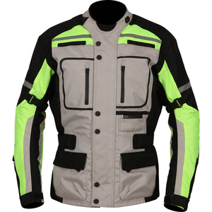 Blouson de moto protecteur avec protections CE, respirant, pour le tourisme et l'été, réfléchissant noir et bleu - Product Image 6