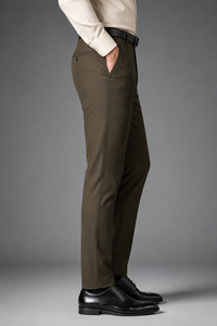 Active Squad - Pantalones Casuales de Alta Calidad para Hombre, Estilo Moderno, Tejido de Lana Peinada, Cintura Media, Ecológicos, 100% Algodón, Corte Regular - Product Image 6