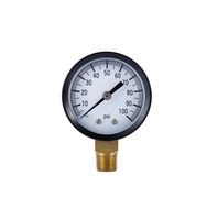 0-100 PSI Steel Pressure Gauge with 1.6/2.5 Accuracy and NPT/BSP/PT Threads for Water/Oil/Steam/Compressed Air Measurement