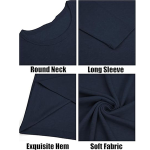 Camiseta Básica de Manga Larga de Algodón para Hombre, Cuello Redondo, Personalizable con Logotipo, Marca Privada, Fabricante OEM ODM - Product Image 6