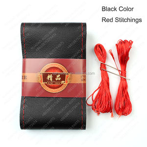 Accessoire d'intérieur de voiture Housse de <span class=keywords><strong>volant</strong></span> en cuir artificiel cousue à la main de grande taille respirante de haute qualité pour camion bus - Product Image 2