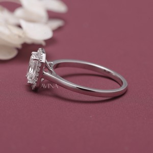 IGI Certified Radiant Cut <b>Diamond</b> Halo Engagement <b>Ring</b> in 14K Yellow / Rose & White Gold - Product Image 2