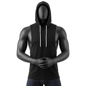 HYPEN SPORTS Chaleco con capucha unisex 100% algodón, anti-bolitas, de punto vintage, teñido anudado, personalizado, transpirable, para fitness - Product Image 5