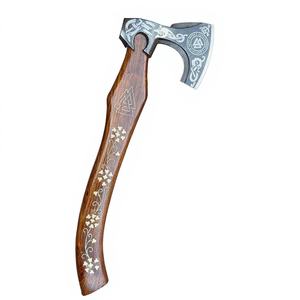 Hache Viking Artisanale Industrielle Personnalisable en Acier Carbone de Haute Qualité avec Manche en Bois, Lame Tranchante pour l'Extérieur - Product Image 1