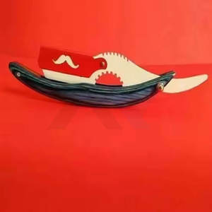 Couteau de Rasage Droit Pliant Personnalisé avec Logo – Outil Professionnel de Toilettage Masculin pour Salon de Coiffure - Product Image 2