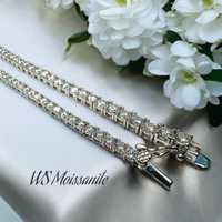 Collier chaîne à maillons minimaliste de luxe, coupe brillante, en argent sterling 925 plaqué argent, moissanite certifiée IGI, pour homme et femme