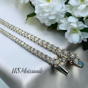 Cadena de Tenis Minimalista de Lujo con Incrustaciones de Diamantes, Plata de Ley 925 / Chapado en Oro, Cadena de Diamantes Moissanite para Hombre y Mujer - Product Image 6