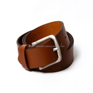 Ceintures et accessoires pour hommes, style vintage décontracté, en cuir véritable, boucle à ardillon, fabrication indienne. - Product Image 4