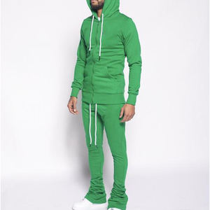 Ensemble de survêtement décontracté deux pièces pour hommes, avec logo personnalisé imprimé, comprenant un sweat à capuche et un pantalon de jogging empilé - Product Image 6