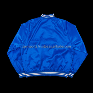 Veste de sport décontractée pour homme en satin d'hiver, veste universitaire, veste bomber en satin, polyester, décoration boutonnée - Product Image 2