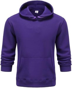 Sweat-shirt polaire à capuche violet pour homme OEM, coupe classique, effet vieilli, idéal pour l'hiver - Product Image 1