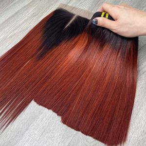 High Quality 100% Virgin Vietnamese for Ombre <b>Chestnut</b> Bone Straight Super Double Drawn Human Hair Extensions Factory Priced - Product Image 4