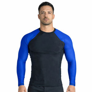Camisetas de Gimnasio de Compresión con Logotipo Personalizable para Hombre, Secado Rápido, Transpirables, Elásticas, de Manga Larga, Ropa Deportiva de Entrenamiento, Estampado Sólido - Product Image 1