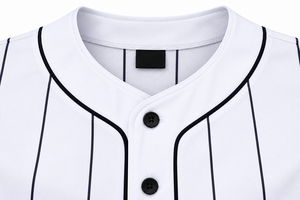 Camiseta de Béisbol Blanca a Rayas para Mujer, Manga Corta, Cierre de Botones, Transpirable, Uniforme Deportivo - Product Image 3