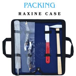 Kit d'outils de fermeur de qualité industrielle avec étui, lime à double face, couteau à talonner droit, couteau à boucle pour ulcères de sabot à extrémité en laiton et marteau - Product Image 6