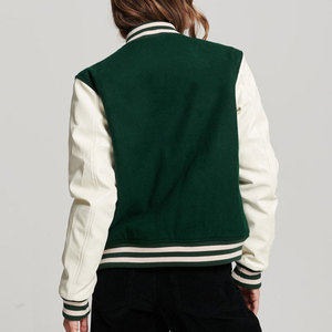 Winter <b>Women's</b> Varsity Baseball Jacket Custom Colors & Logo Knitted Fabric OEM Service - Product Image 2