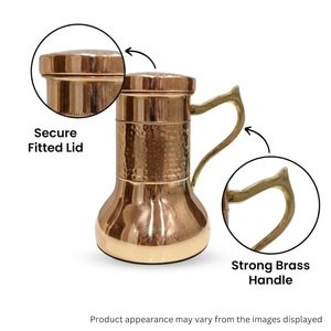 Pure Copper Water <b>Jug</b> Handcrafted Copper Pitcher for Bedroom Dining Ayurvedic <b>Drinking</b> Water Storage Pot Traditional - Product Image 6