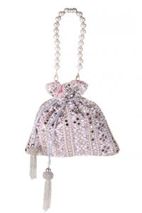 Sac Potli fait main avec miroir et perles pour femme, pochette à cordon pour mariage et fête, vente en gros Inde - Product Image 5