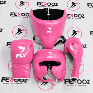 Kit de Boxeo Personalizado de Cuero Vacuno Genuino Amarillo para Sparring, Guantes Ajustables con Cordones, Protector de Cabeza e Ingle - Product Image 4