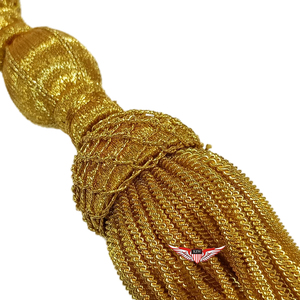 Borla de alambre dorado trenzado de 17 cm, flecos de alambre de cobre hechos a mano - Product Image 4